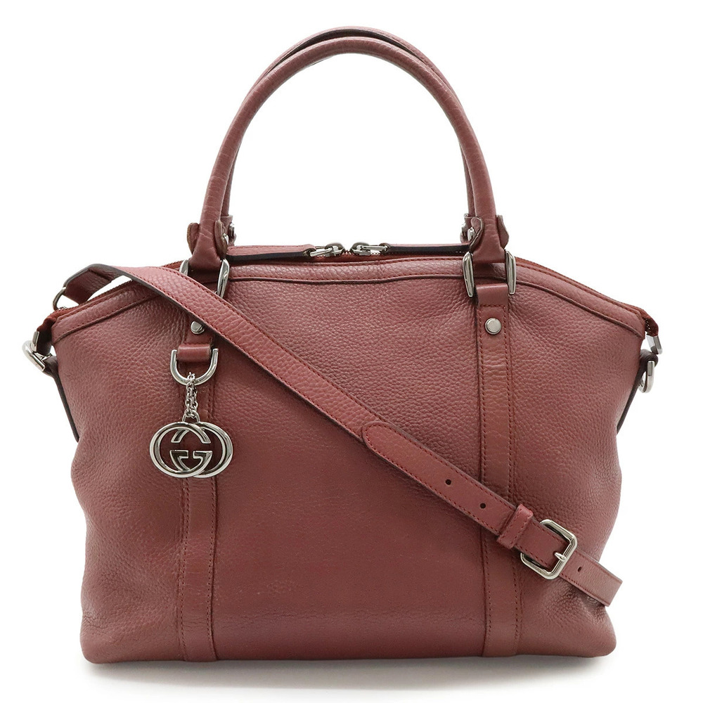 Gucci Interlocking G Handbag Leather Purple